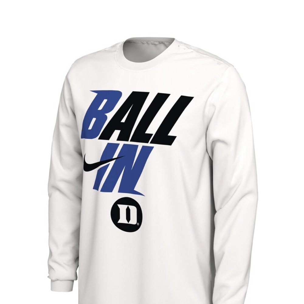 Men's Nike White Duke Blue Devils
Visit Ball In Bench Long Sleeve T-Shirt size L